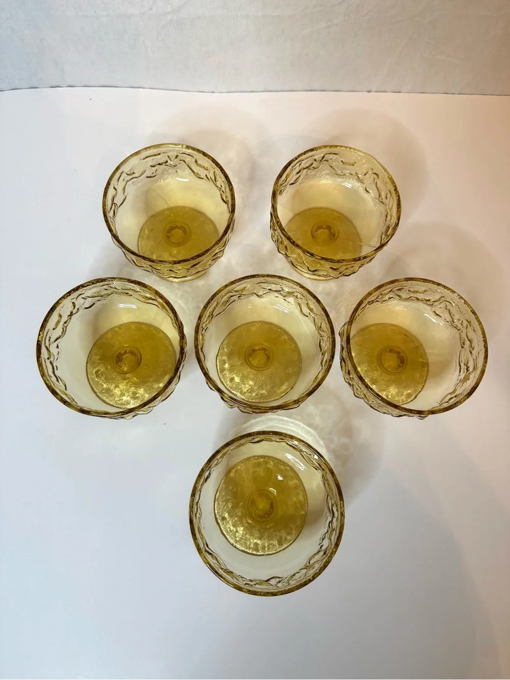 Vintage Anchor Hocking Lido Milano Honey Gold Dessert Cups